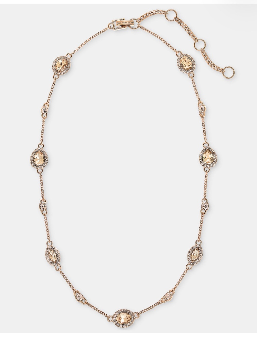 Givenchy Rose Gold Crystal Station Necklace
